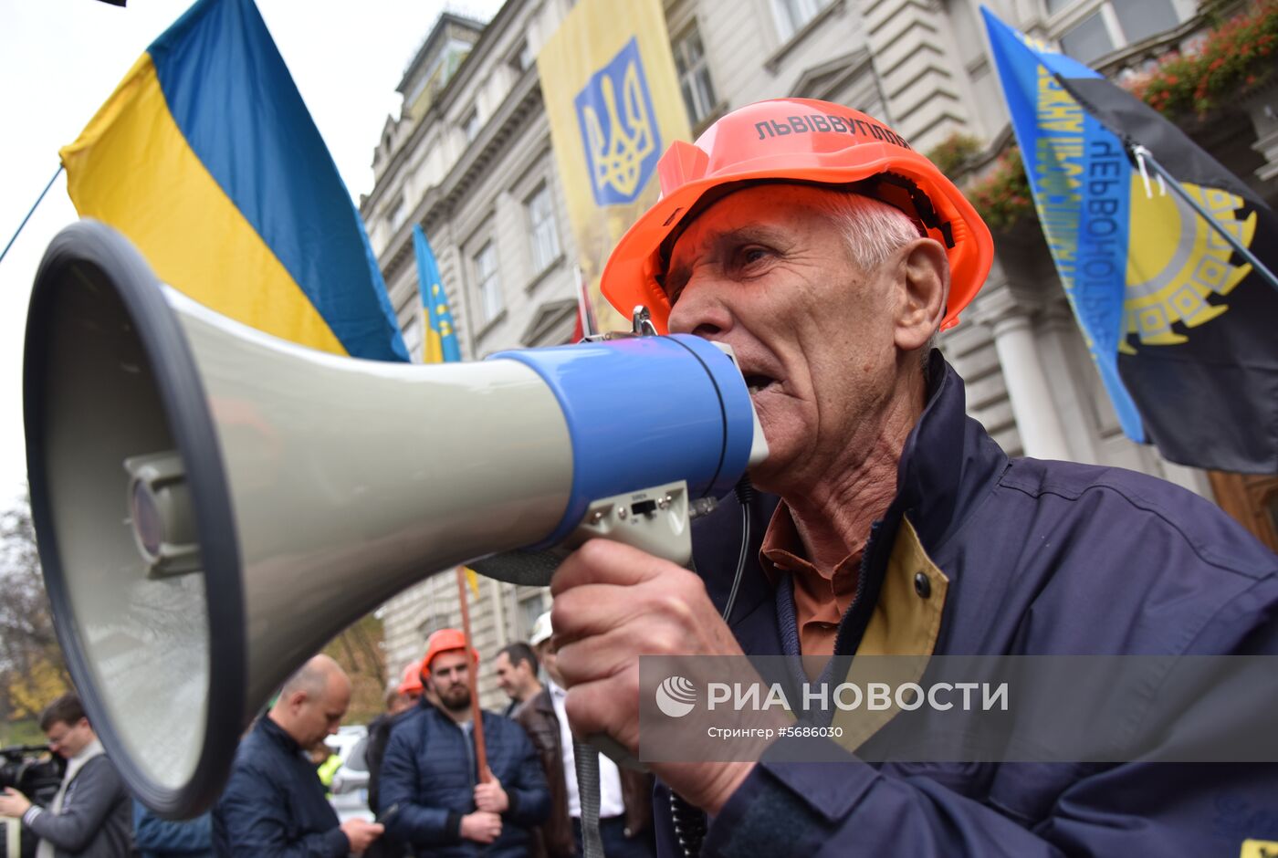 Акция протеста шахтёров во Львове