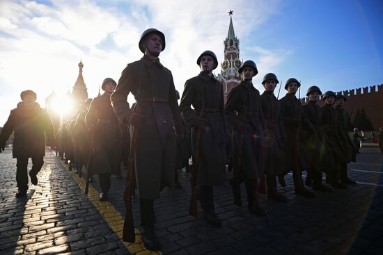 Репетиция  марша, посвященного 77-й годовщине парада 1941 года