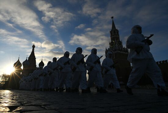 Репетиция  марша, посвященного 77-й годовщине парада 1941 года