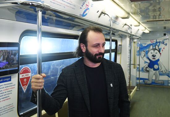 Запуск поезда, посвященного XXIX Всемирной зимней Универсиаде в Красноярске