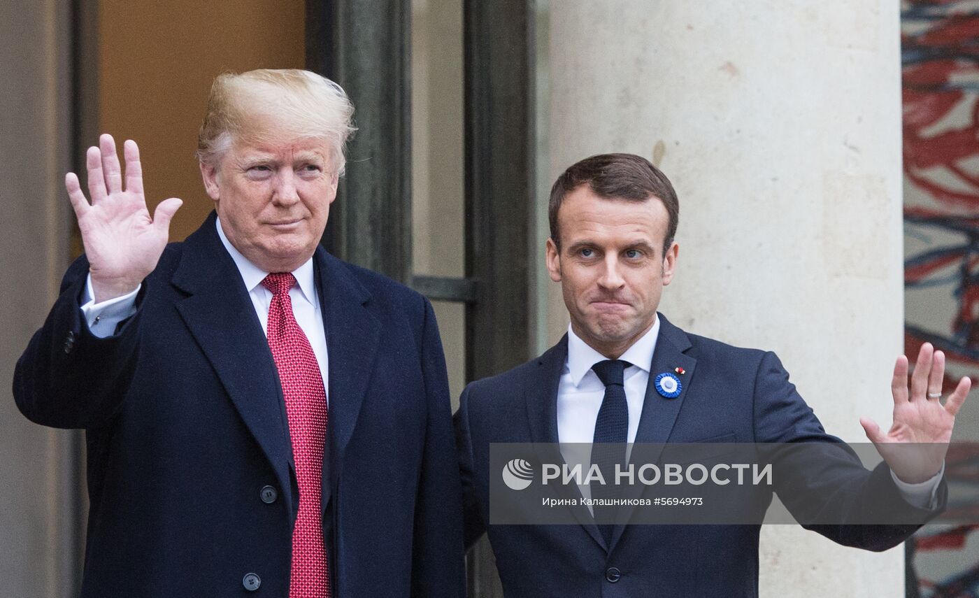 Встреча Э. Макрона и Д. Трампа в Париже