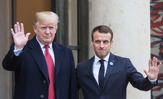Встреча Э. Макрона и Д. Трампа в Париже