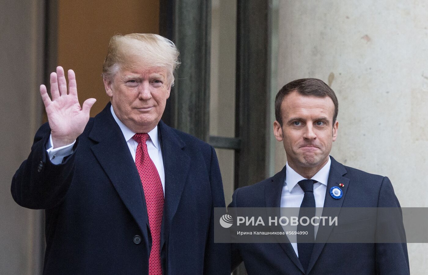 Встреча Э. Макрона и Д. Трампа в Париже