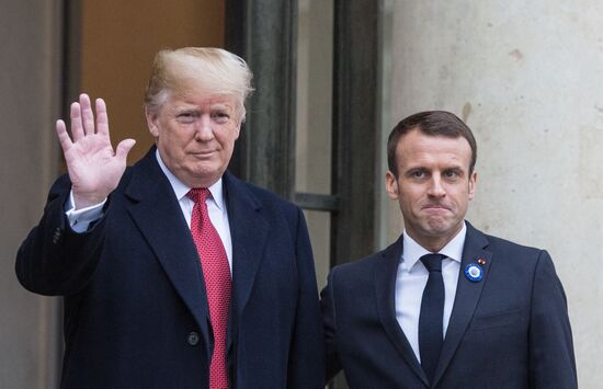 Встреча Э. Макрона и Д. Трампа в Париже