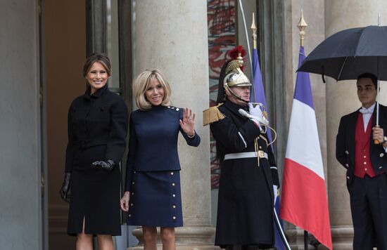 Встреча Э. Макрона и Д. Трампа в Париже