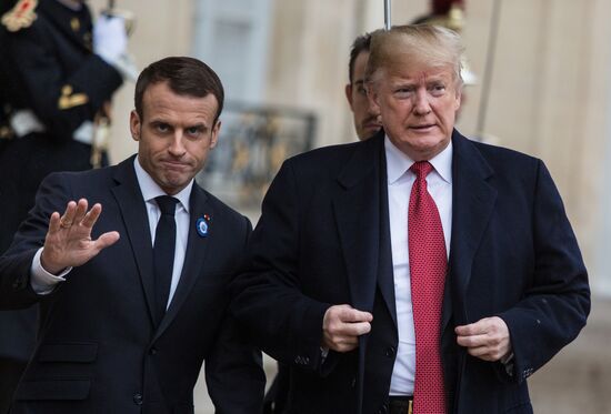Встреча Э. Макрона и Д. Трампа в Париже