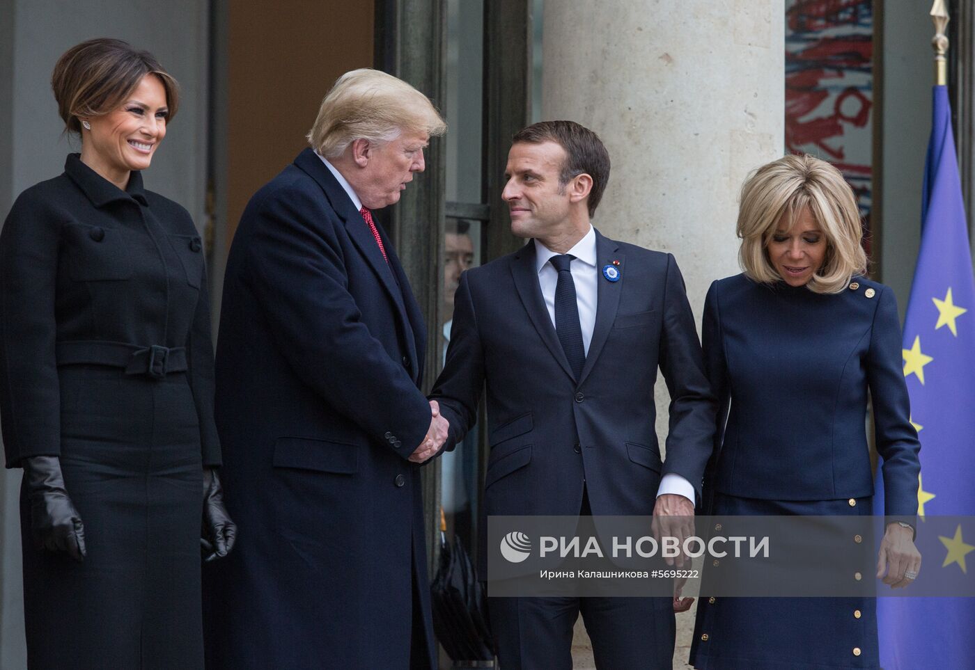 Встреча Э. Макрона и Д. Трампа в Париже