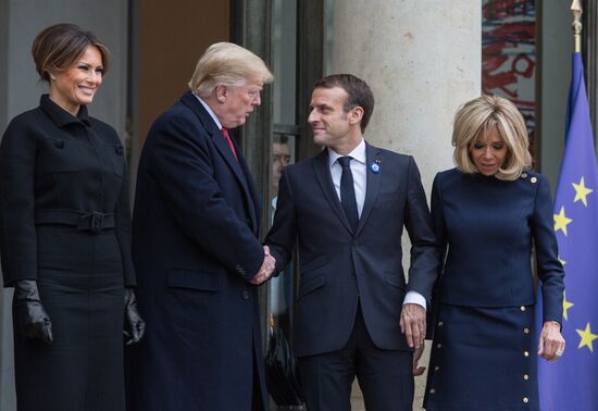 Встреча Э. Макрона и Д. Трампа в Париже