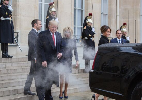 Встреча Э. Макрона и Д. Трампа в Париже