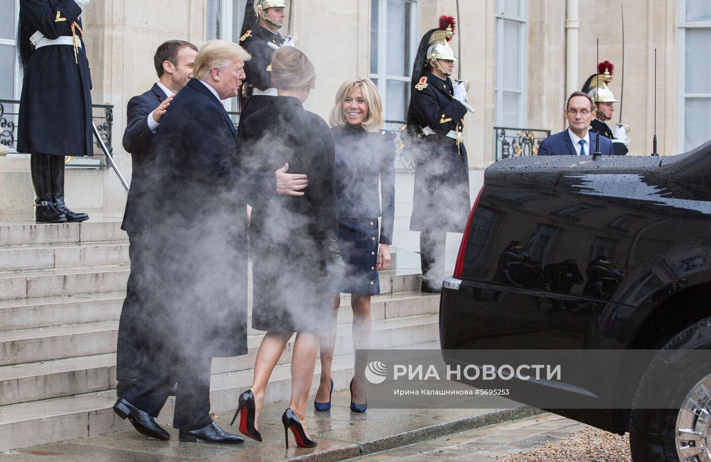 Встреча Э. Макрона и Д. Трампа в Париже