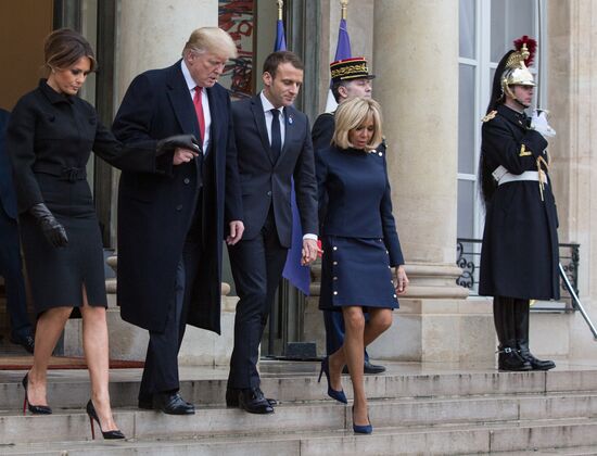 Встреча Э. Макрона и Д. Трампа в Париже