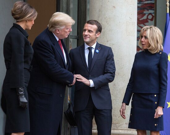 Встреча Э. Макрона и Д. Трампа в Париже