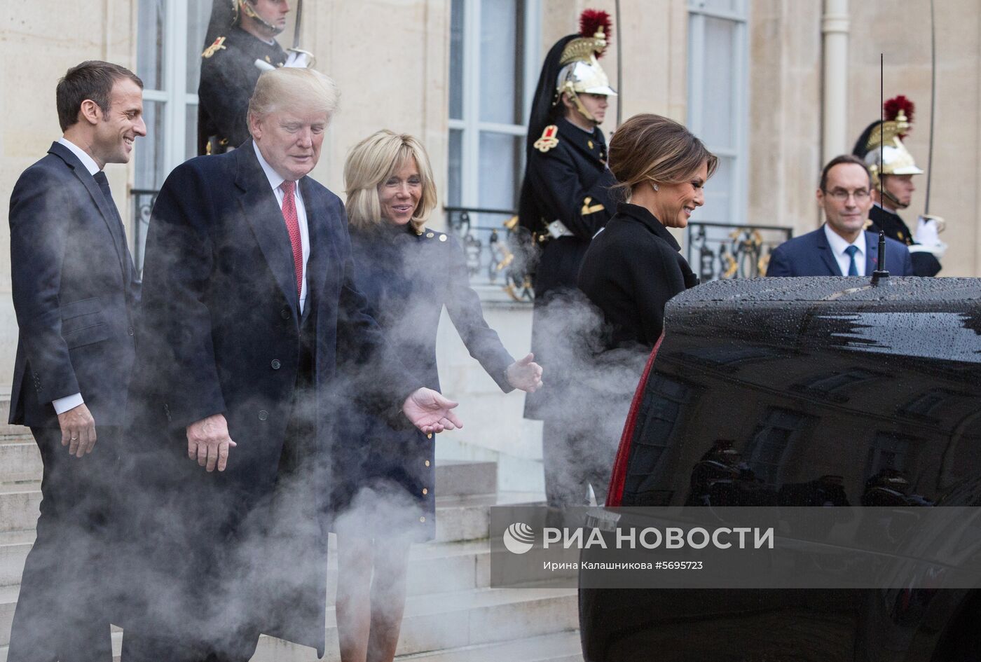 Встреча Э. Макрона и Д. Трампа в Париже