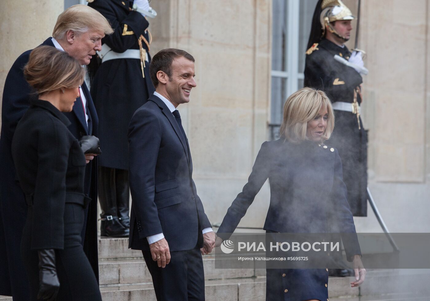 Встреча Э. Макрона и Д. Трампа в Париже