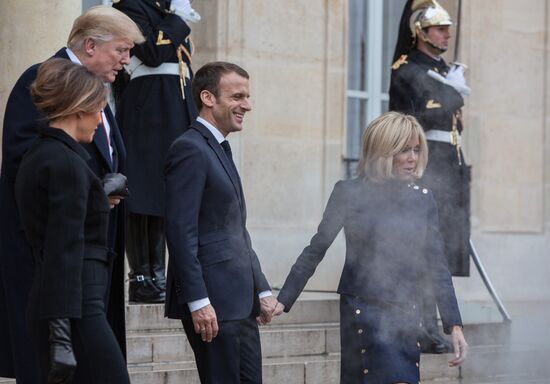 Встреча Э. Макрона и Д. Трампа в Париже