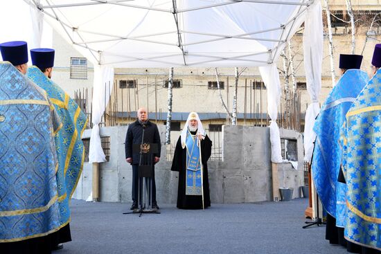 Закладка камня в основание храма в СИЗО №1 "Матросская тишина"