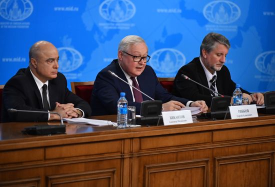 Брифинг заместителя главы МИД РФ С. Рябкова
