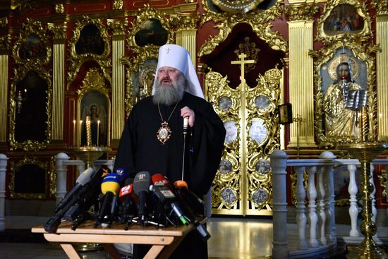 Брифинг митрополита УПЦ Павла после обыска СБУ