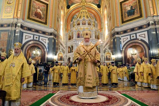 Патриарх Кирилл совершил божественную литургию с сестрами Милосердия