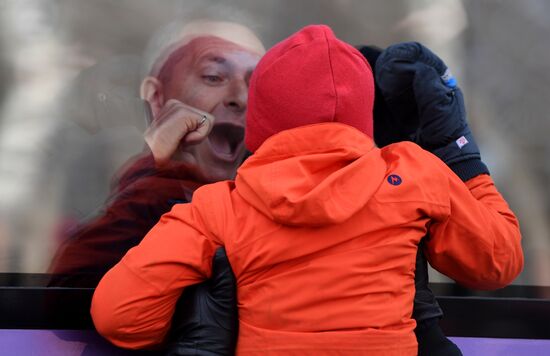 Старт ракеты-носителя "Союз-ФГ" с пилотируемым кораблем "Союз МС-11"