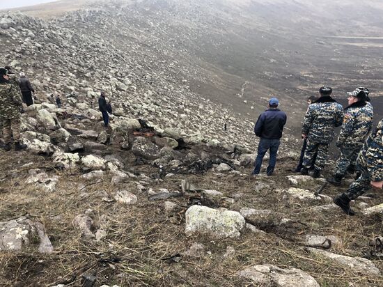 Место крушения Су-25 в Армении