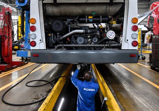 Обслуживание автобусов Мострансавто в сервисном центре "Скания"