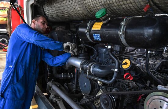 Обслуживание автобусов Мострансавто в сервисном центре "Скания"