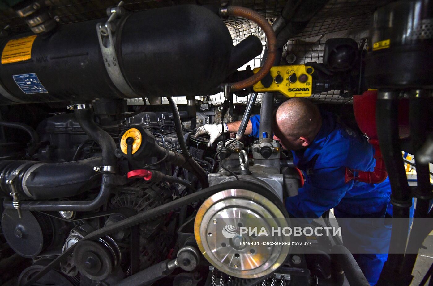 Обслуживание автобусов Мострансавто в сервисном центре "Скания"