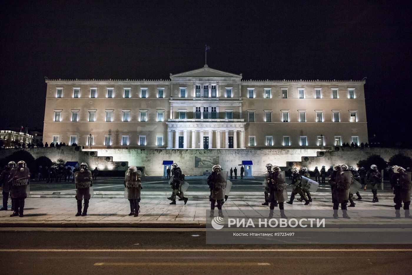 Студенческая акция протеста в Афинах
