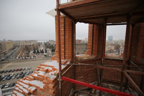 Строительство храма Александра Невского в Волгограде