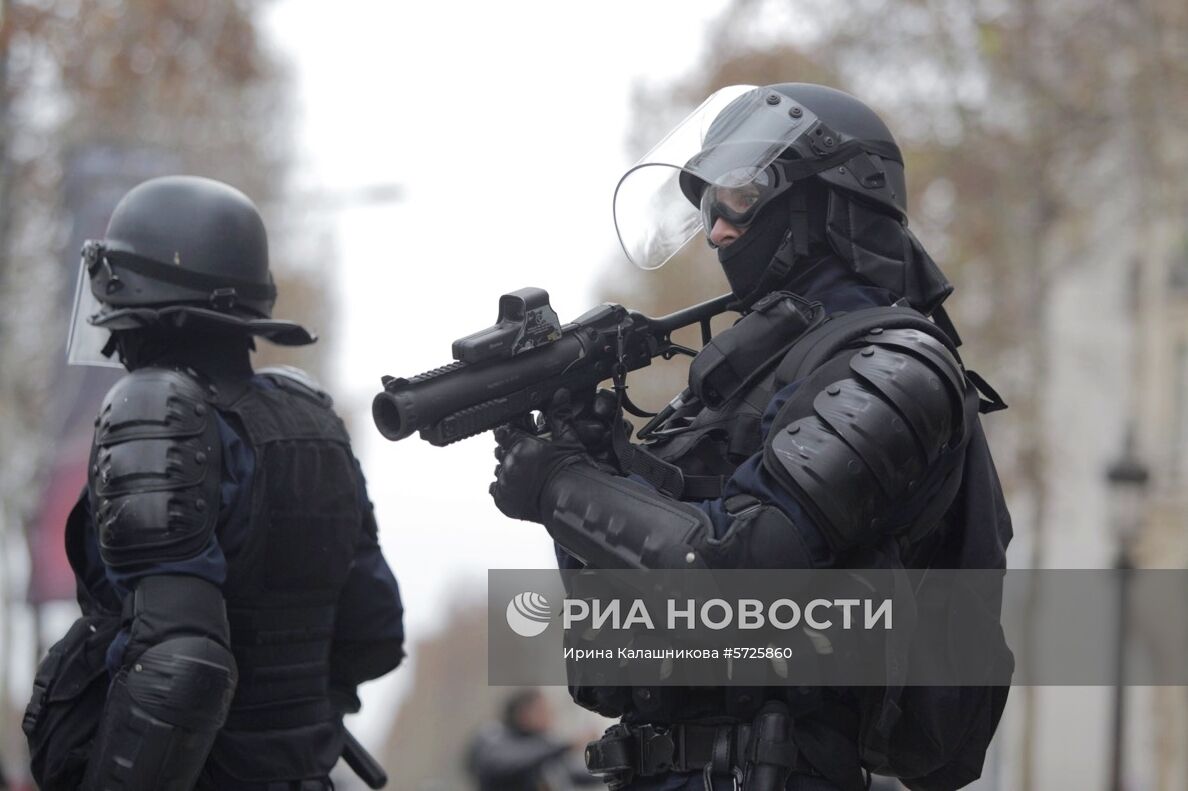 Акция протеста автомобилистов в Париже