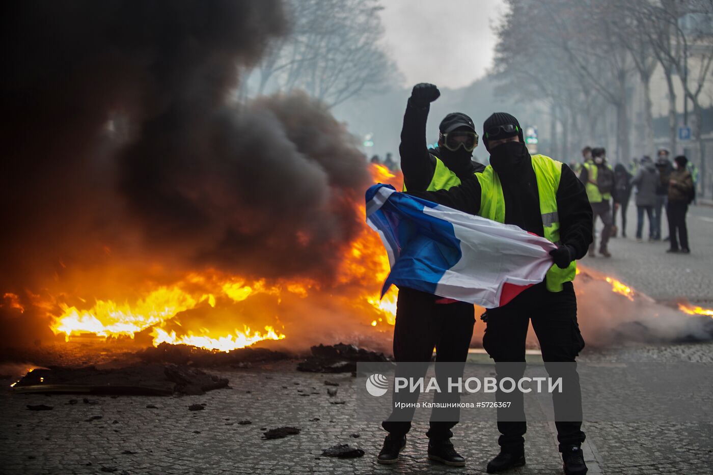 Акция протеста автомобилистов в Париже