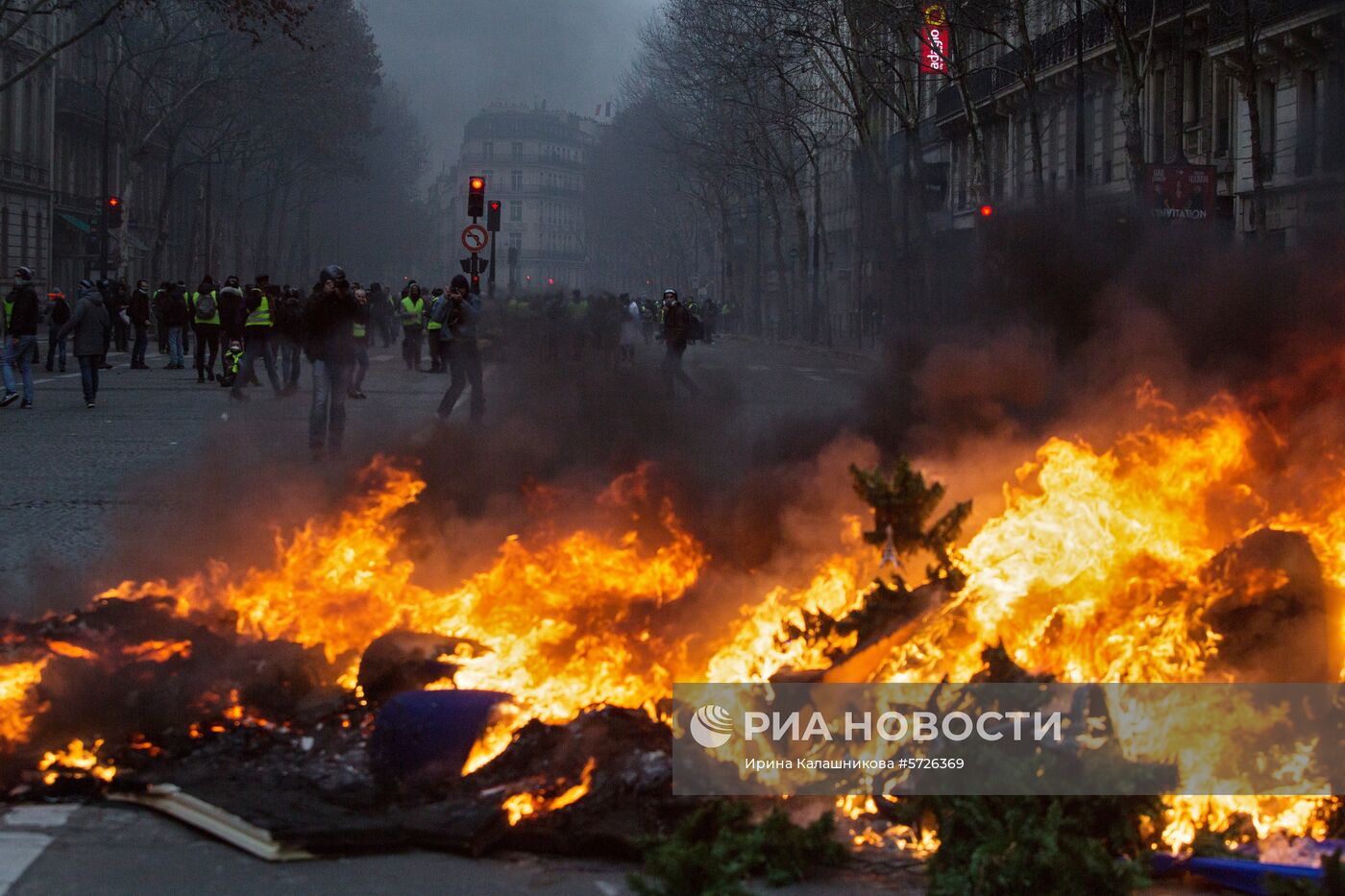 Акция протеста автомобилистов в Париже