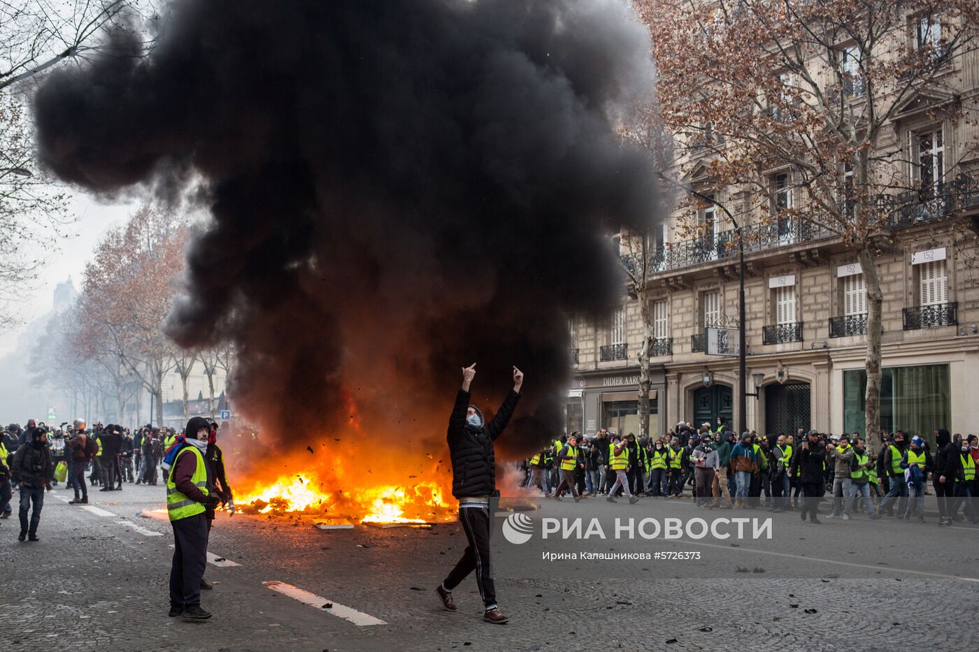 Акция протеста автомобилистов в Париже
