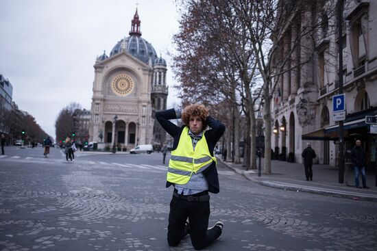 Акция протеста автомобилистов в Париже