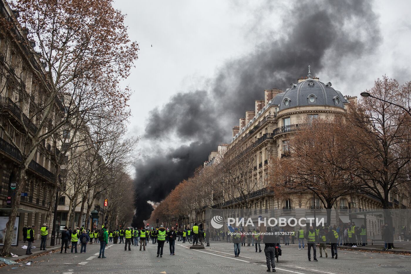 Акция протеста автомобилистов в Париже