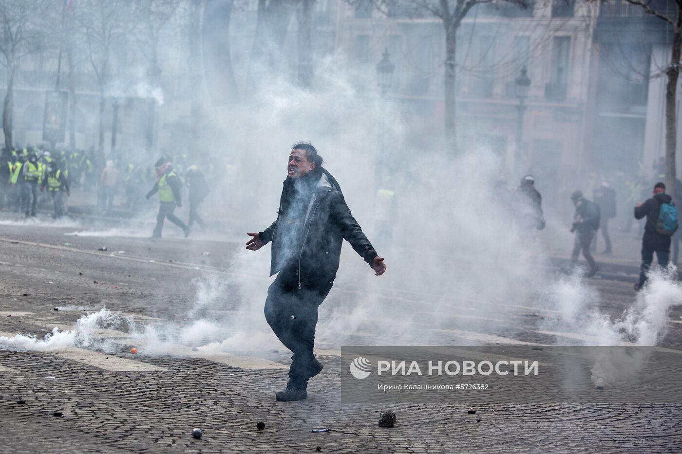 Акция протеста автомобилистов в Париже