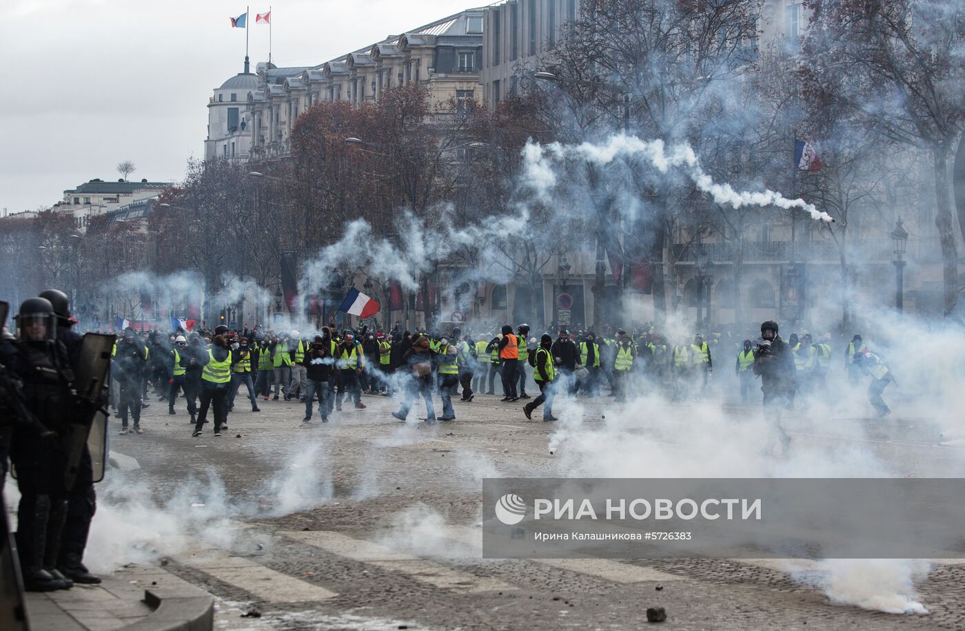Акция протеста автомобилистов в Париже