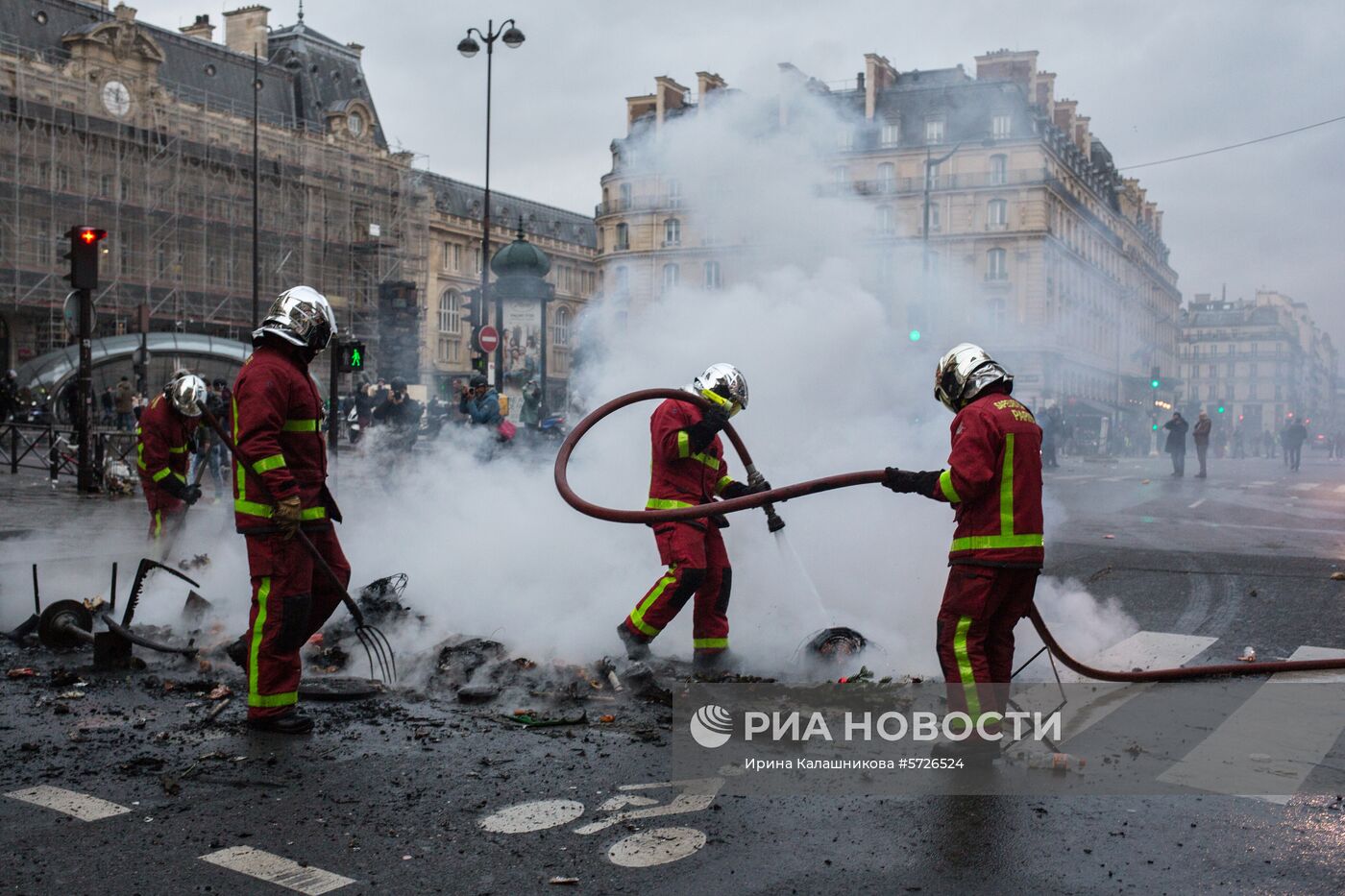 Акция протеста автомобилистов в Париже