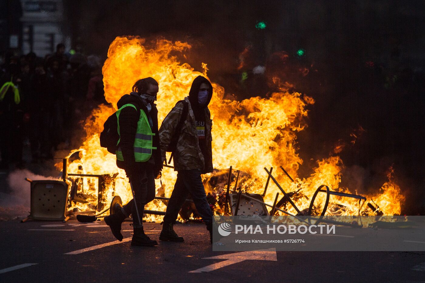 Акция протеста автомобилистов в Париже