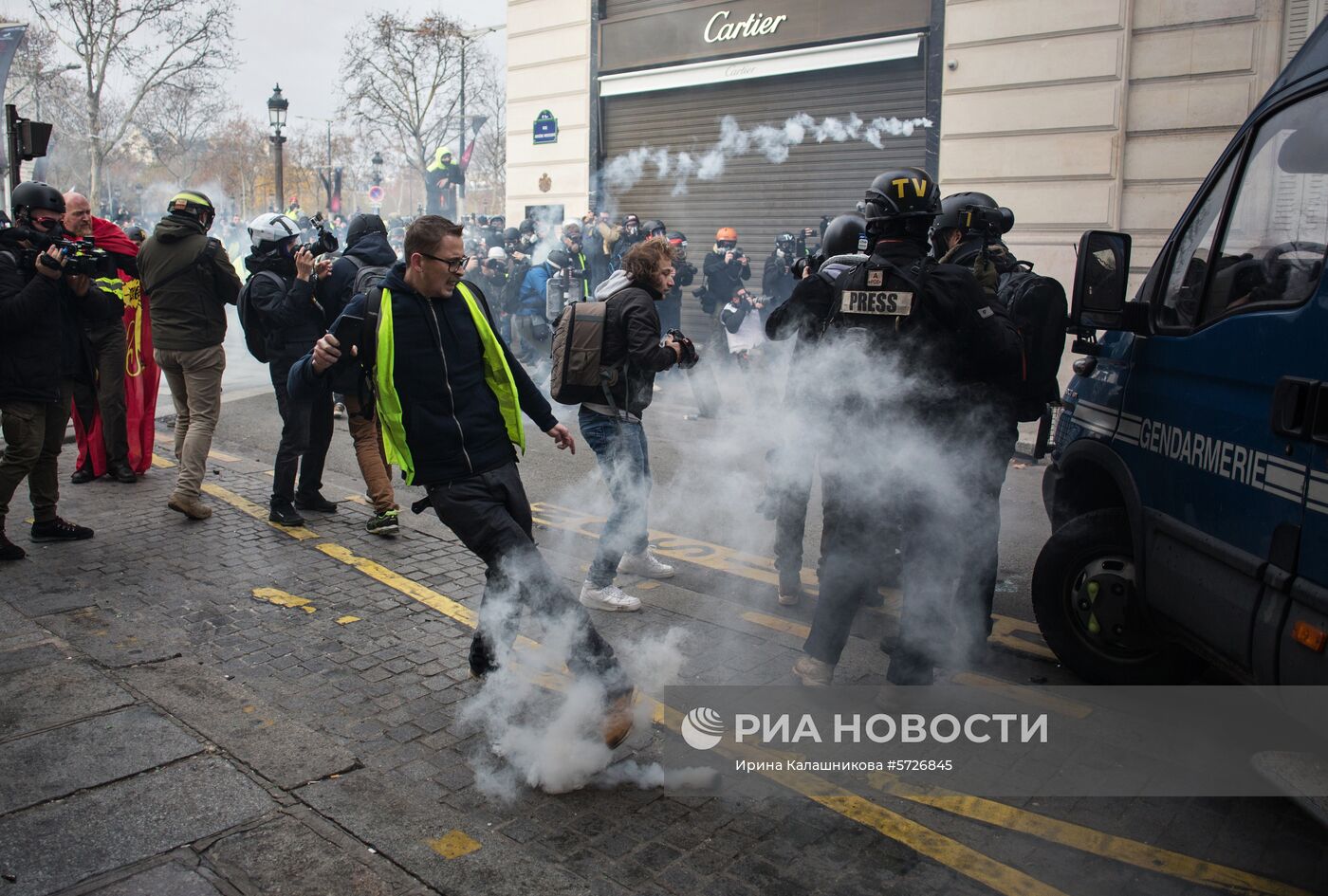 Акция протеста автомобилистов в Париже