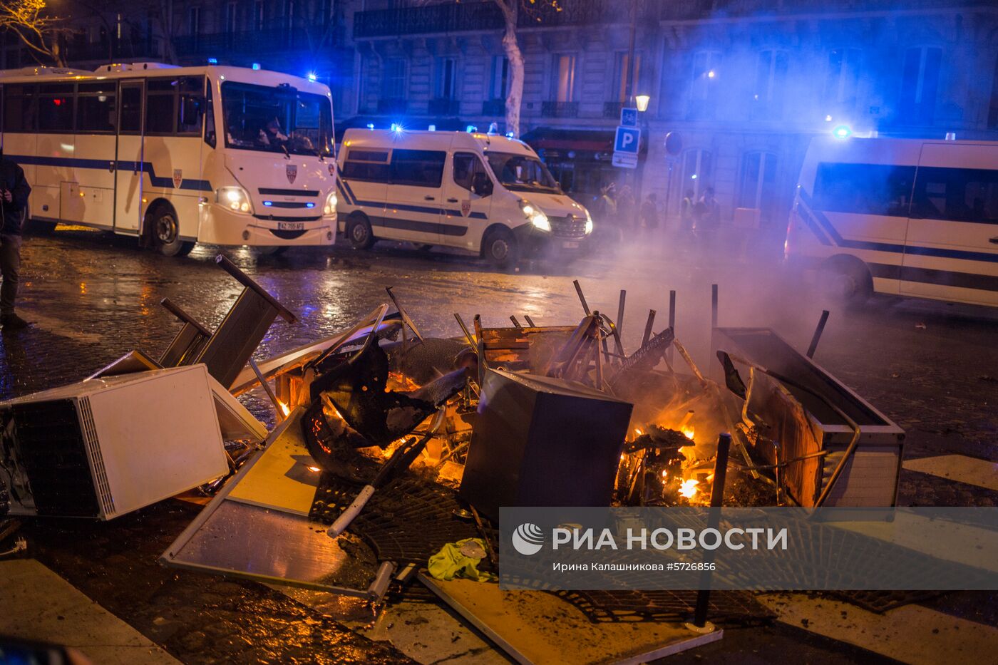 Акция протеста автомобилистов в Париже