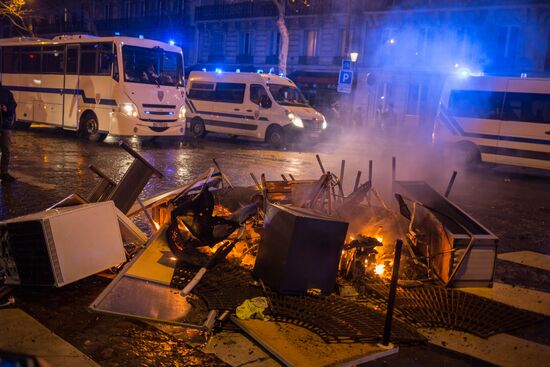 Акция протеста автомобилистов в Париже