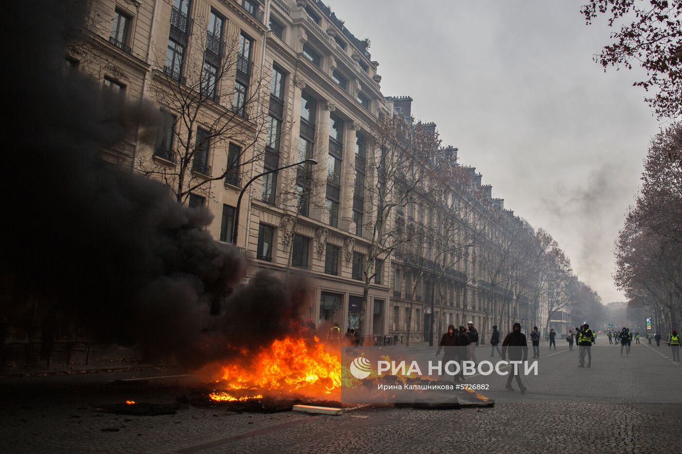 Акция протеста автомобилистов в Париже