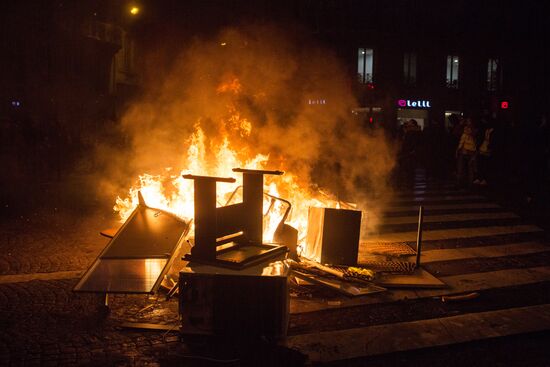 Акция протеста автомобилистов в Париже