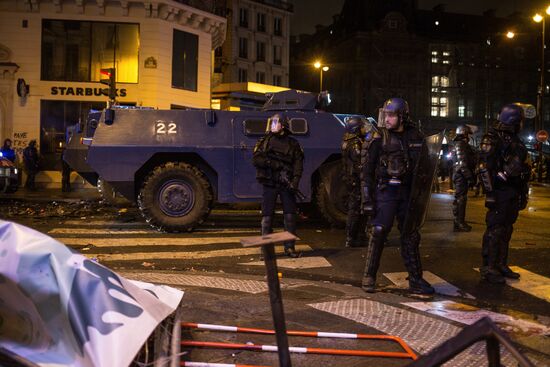 Акция протеста автомобилистов в Париже