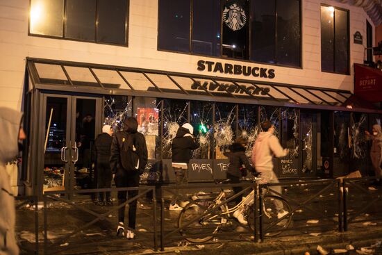 Акция протеста автомобилистов в Париже