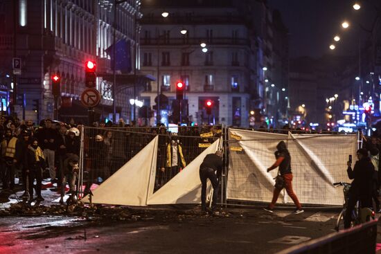 Акция протеста автомобилистов в Париже