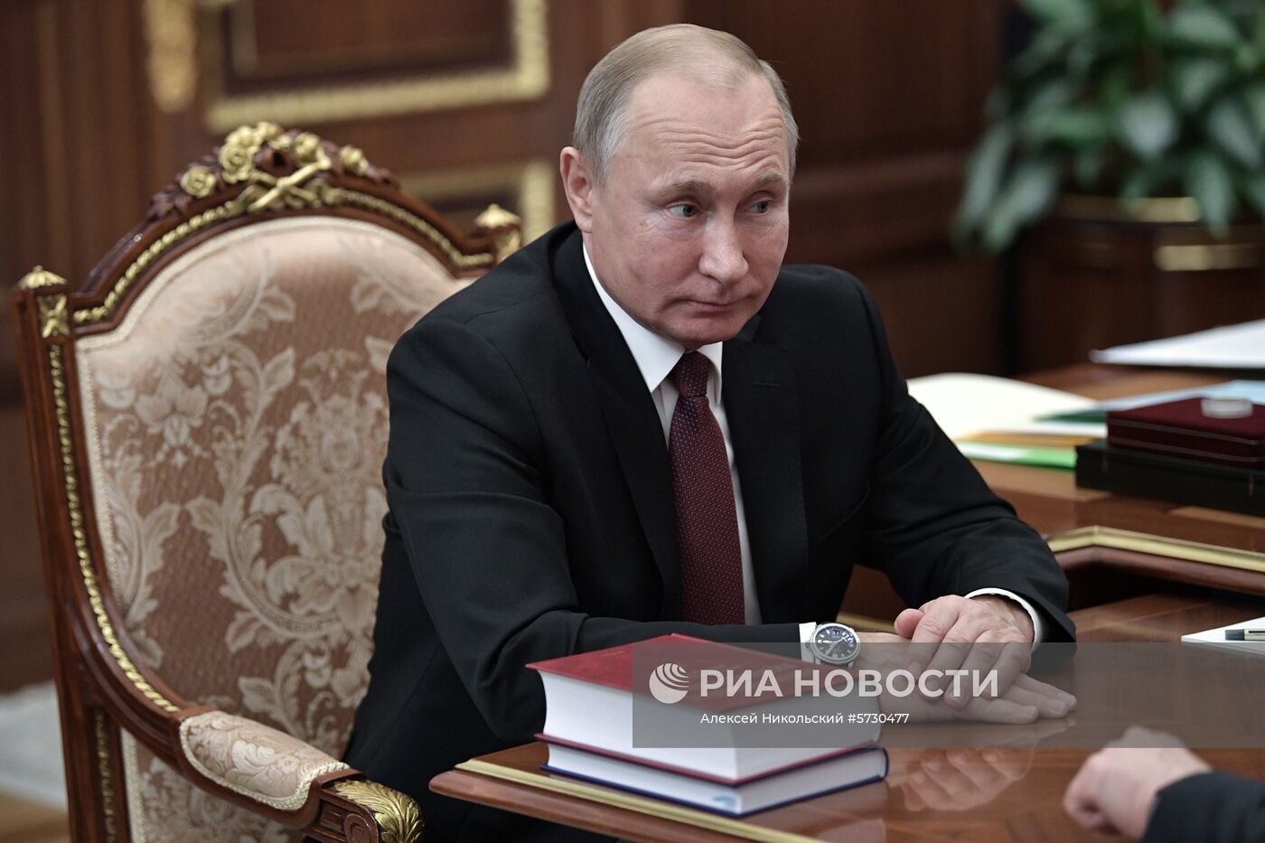 Президент РФ В. Путин провел встречу с председателем Конституционного суда В. Зорькиным