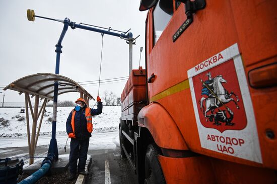 Склад противогололедных материалов в Москве